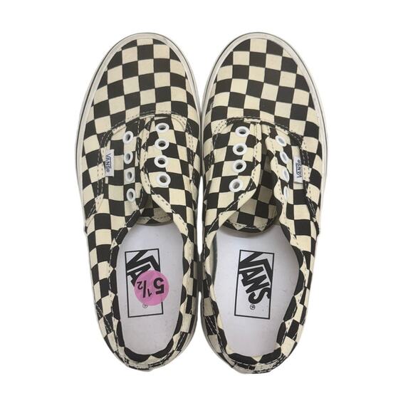 Vans Classic‎ Slip-On Checkerboard Shoes Black Cream Women’s 7 Sneakers - Picture 2 of 8